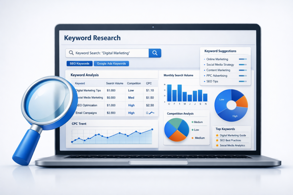 google ads anahtar kelime seçimi ve keyword araştırma örneği