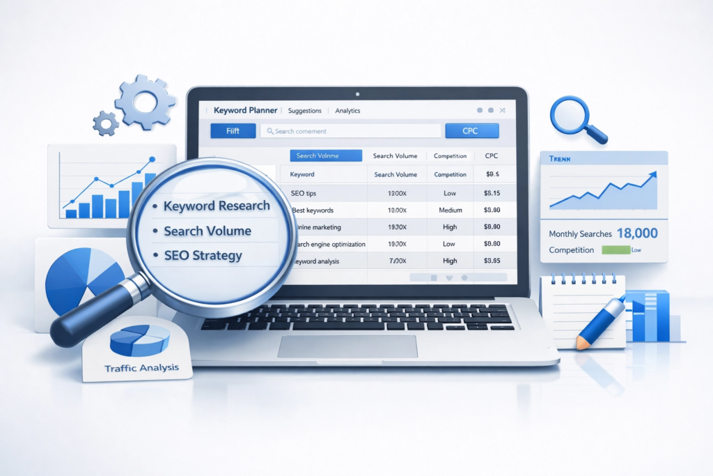 seo anahtar kelime araştırması ve keyword analizi örneği