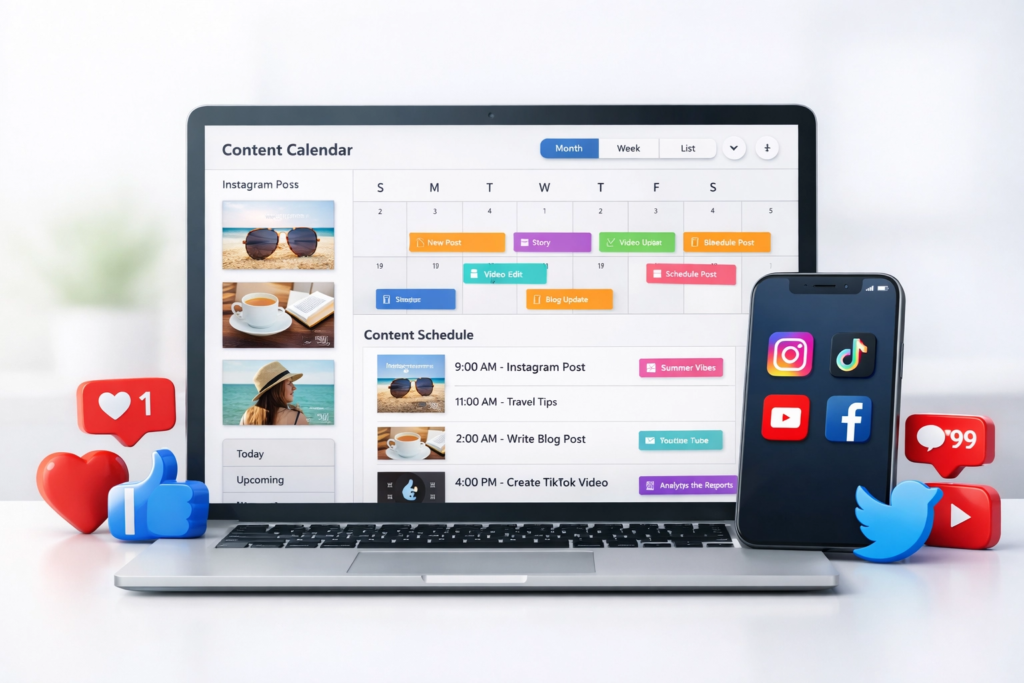 sosyal medya içerik planı ve paylaşım takvimi örneği
