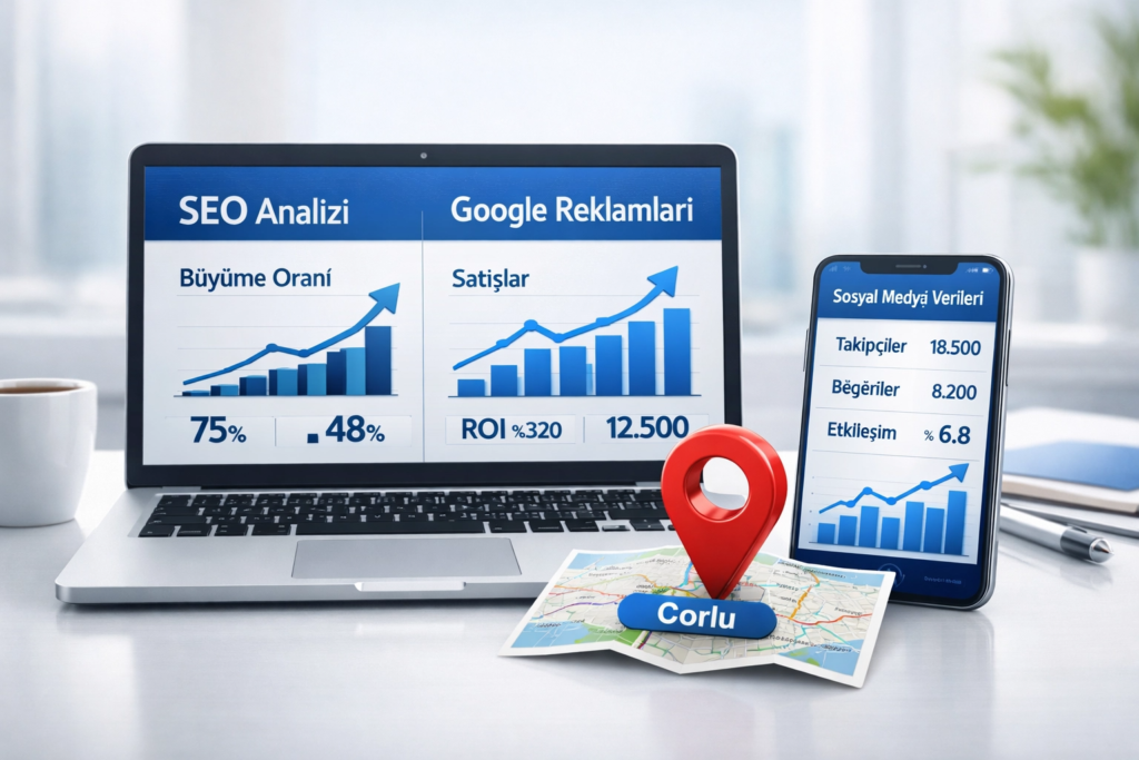 çorlu dijital pazarlama stratejileri seo google ads ve sosyal medya yönetimi görseli