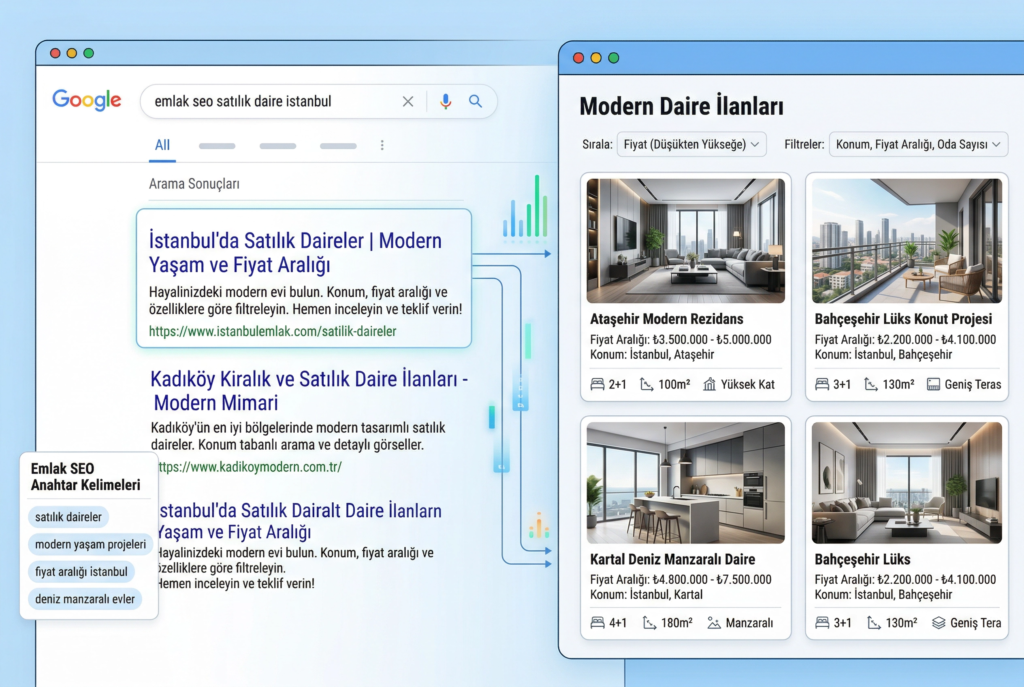 emlak seo google arama sonuçları
