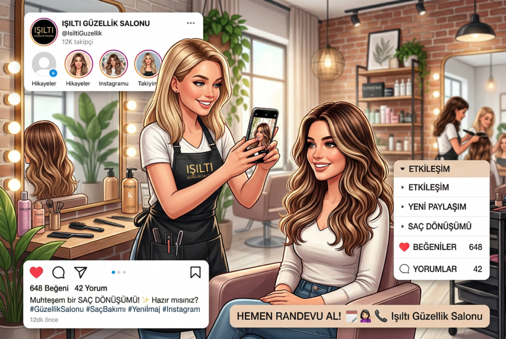 çorlu kuaförler için instagram yönetimi ile müşteri artırma ve sosyal medya büyüme süreci