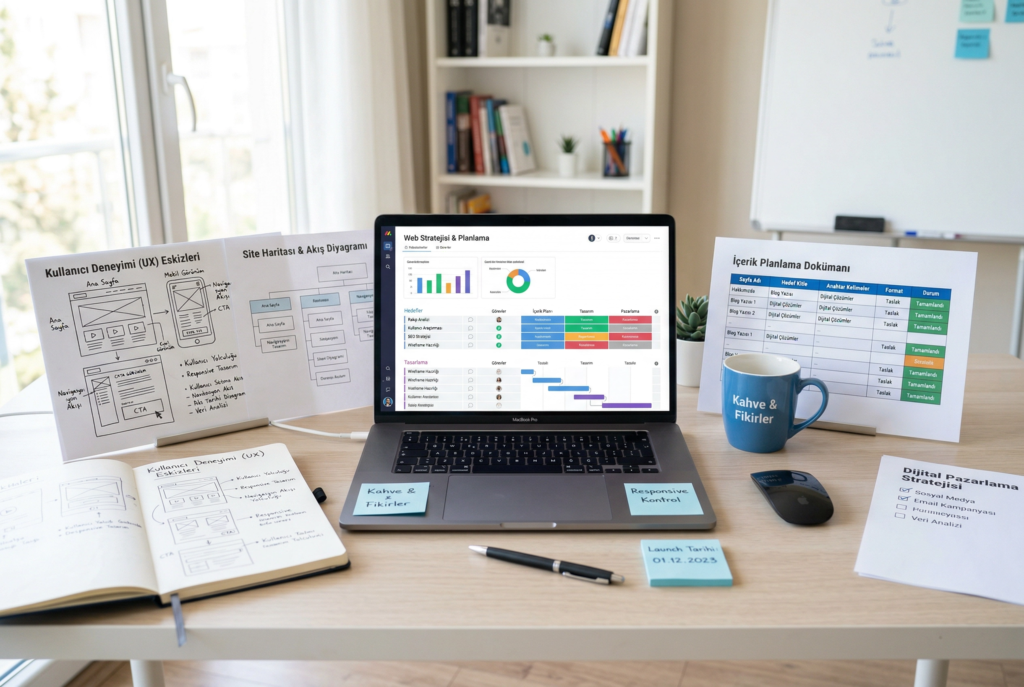 web tasarım planlama süreci kullanıcı deneyimi ve site stratejisi